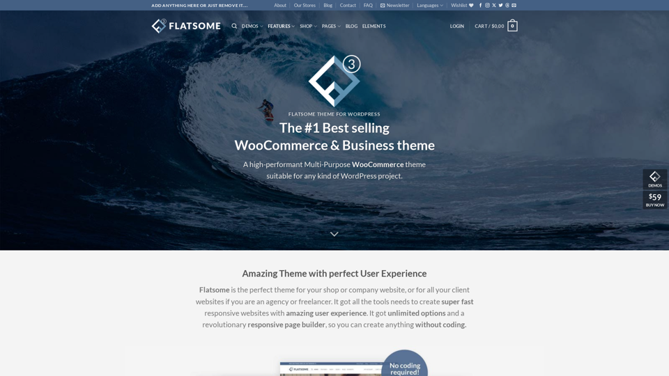 #1 Best selling WooCommerce theme - Flatsome